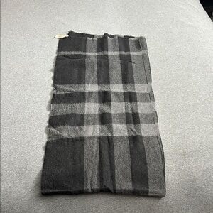Burberry Black and Gray Checkered Scarf